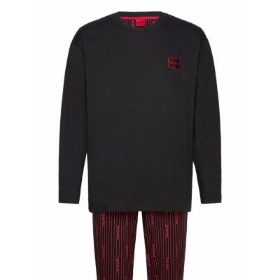 Acid Logo Long Set Designers Night & Loungewear Pyjamas Black HUGO