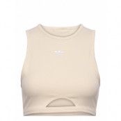 Adicolor Essentials Rib Tank Top W Crop Tops Sleeveless Crop Tops Beige Adidas Originals