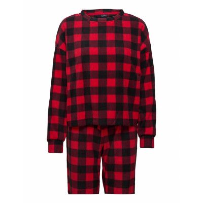 Adult Microfleece Pj Set Pyjamas Röd GAP