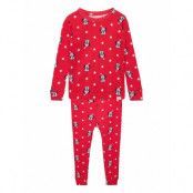 Babygap | Disney Minnie Mouse 100% Organic Cotton Print Pj Pyjamas Set Röd GAP