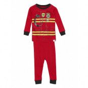 Babygap 100% Organic Cotton Firefighter Graphic Pj Set Pyjamas Set Röd GAP