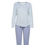 Bamboo Long-Sleeve Pyjamas Pyjamas Blå Lady Avenue