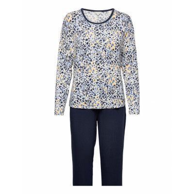 Bamboo Long-Sleeve Pyjamas Pyjamas Blå Lady Avenue