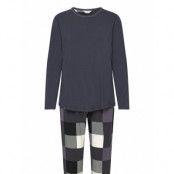 Lady Avenue Bamboo Long Sleeve Pyjamas Marinblå