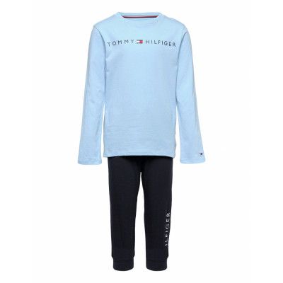 Basic Ls Pant Jersey Set Pyjamas Set Blå Tommy Hilfiger