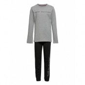 Basic Ls Pant Jersey Set Pyjamas Set Grå Tommy Hilfiger