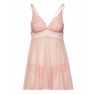 Bd Dot Mesh Lace Beatriz *Villkorat Erbjudande Pyjamas Rosa Hunkemöller