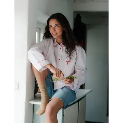 Becksöndergaard Scallop Pyjamas Shirt - Pink - XL