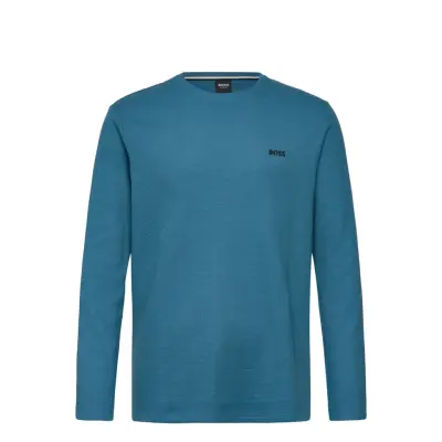 BOSS Waffle Ls-Shirt Blå