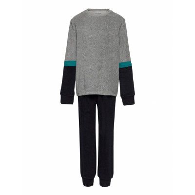 Boys Pyjama Long Pyjamas Set Grå Schiesser