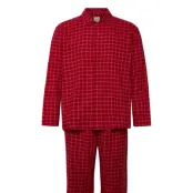 Calvin Klein Ls Button Down Pant Set Röd