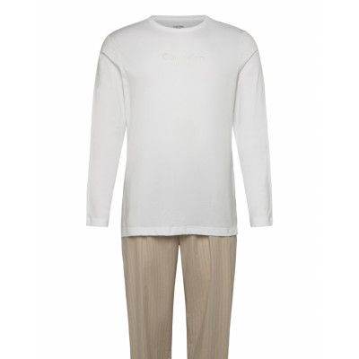 Calvin Klein L/S Pant Set Beige