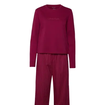 Calvin Klein Ls Pant Set Holiday Burgundy