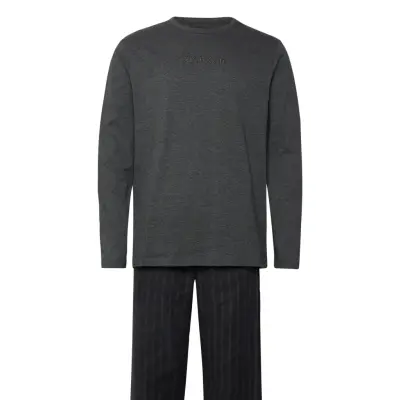 Calvin Klein Ls Tee Pant Set Grå