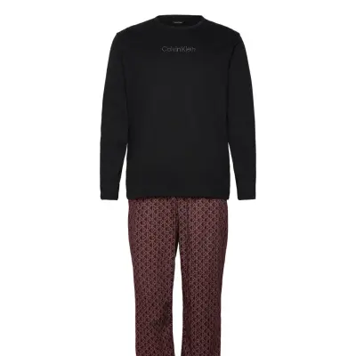 Calvin Klein Ls Tee Pant Set Svart