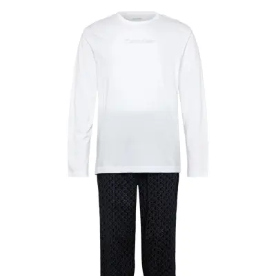 Calvin Klein Ls Tee Pant Set Vit