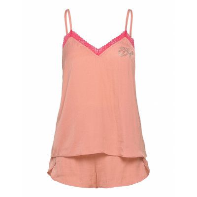 Cami Set W Eye Mask Pyjamas Rosa Tommy Hilfiger