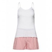 Cami Short Set Pointelle Pyjamas Vit Tommy Hilfiger