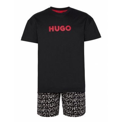 HUGO Camo Logo Short Set Svart