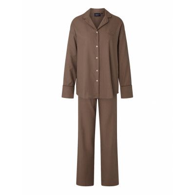 Lexington Home Caroline Organic Cotton Flannel Pajama Set Brun