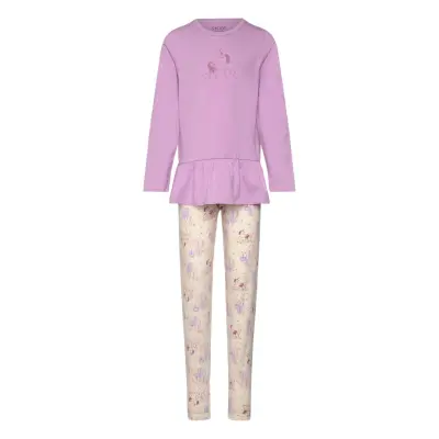 CeLaVi Pyjamas Set W. Leggings - Purple - 140