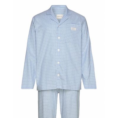 GANT Check Pajama Set Shirt And Pants Blå