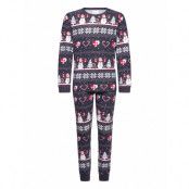 Christmas Sweats Christmas Heart Pajamas Navy Kids Marinblå