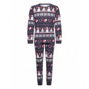 Christmas Heart Pajamas Navy Kids *Villkorat Erbjudande Pyjamas Set Marinblå Christmas Sweats
