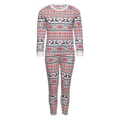 Christmas Pj White Pyjamas Set Multi/mönstrad Christmas Sweats