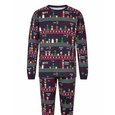 Christmas Sweats Vintage Gaming Pyjamas Marinblå