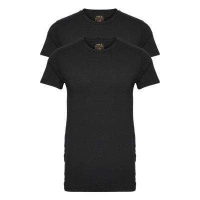 Classic-2 Pack-Crew Undershirt Underwear Night & Loungewear Pyjama Tops Black Polo Ralph Lauren Underwear