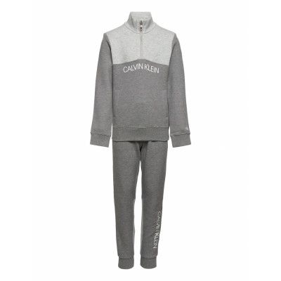 Clr Block Zip-Up Sweatpants Set Pyjamas Set Grå Calvin Klein