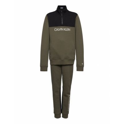 Clr Block Zip-Up Sweatpants Set Pyjamas Set Svart Calvin Klein