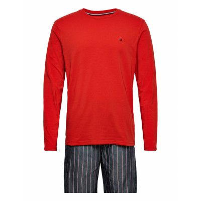 Cn Ls Pant Woven Set Print Pyjamas Röd *Villkorat Erbjudande Tommy Hilfiger