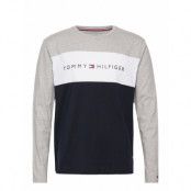 Cn Ls Tee Logo Flag *Villkorat Erbjudande Underwear Night & Loungewear Pyjama Tops Grå Tommy Hilfiger