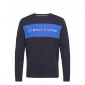 Cn Ls Tee Logo Flag *Villkorat Erbjudande Underwear Night & Loungewear Pyjama Tops Svart Tommy Hilfiger