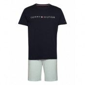 Cn Ss Short Jersey Set Pyjamas Blå Tommy Hilfiger