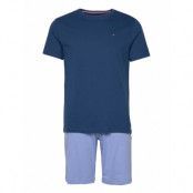 Cn Ss Short Jersey Set Pyjamas Blå Tommy Hilfiger