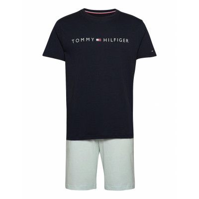 Cn Ss Short Jersey Set Pyjamas Blå Tommy Hilfiger