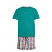 Cn Ss Short Woven Set *Villkorat Erbjudande Pyjamas Grön Tommy Hilfiger