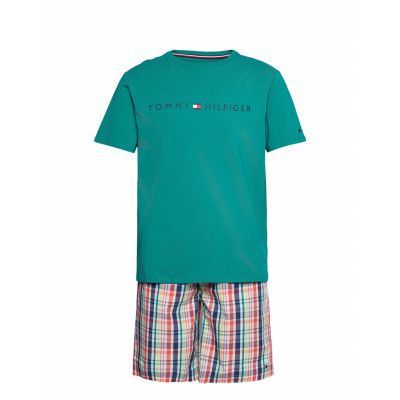 Cn Ss Short Woven Set *Villkorat Erbjudande Pyjamas Grön Tommy Hilfiger