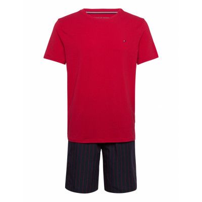 Cn Ss Short Woven Set *Villkorat Erbjudande Pyjamas Röd Tommy Hilfiger