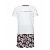 Cn Ss Short Woven Set *Villkorat Erbjudande Pyjamas Vit Tommy Hilfiger