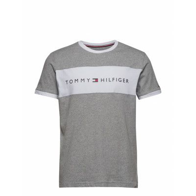 Cn Ss Tee Logo Flag Underwear Night & Loungewear Pyjama Tops Grå Tommy Hilfiger