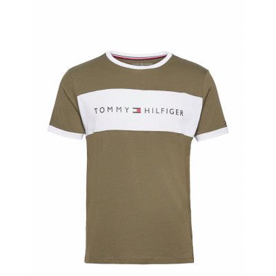 Cn Ss Tee Logo Flag Underwear Night & Loungewear Pyjama Tops Grön Tommy Hilfiger
