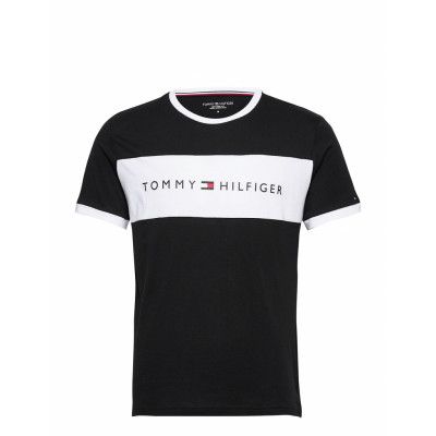 Cn Ss Tee Logo Flag Underwear Night & Loungewear Pyjama Tops Svart Tommy Hilfiger