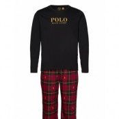 Cotton-Sle-Set Pyjamas Svart Polo Ralph Lauren Underwear