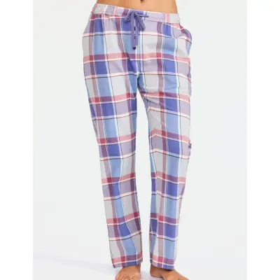 Damella of Sweden Flannel Pyjamas Trousers - Blue - M