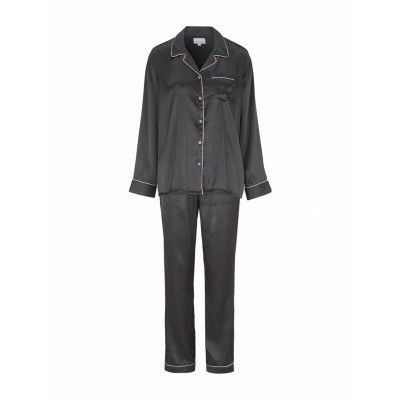 Damella Of Sweden Satin Pyjamas Marinblå