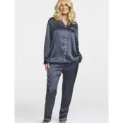 Damella of Sweden Satin Pyjamas - Navy - XL